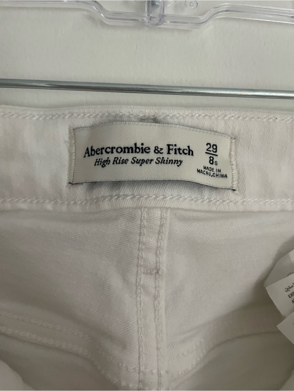 Abercrombie & Fitch White High-Rise Super Skinny Jeans